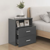 NNEVL Bed Cabinets 2 pcs Grey 50x32x60 cm