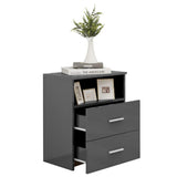 NNEVL Bed Cabinets 2 pcs Grey 50x32x60 cm