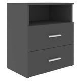 NNEVL Bed Cabinets 2 pcs Grey 50x32x60 cm