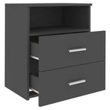 NNEVL Bed Cabinets 2 pcs Grey 50x32x60 cm