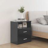 NNEVL Bed Cabinets 2 pcs Grey 50x32x60 cm