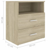 NNEVL Bed Cabinet Sonoma Oak 50x32x60 cm