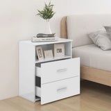 NNEVL Bed Cabinet High Gloss White 50x32x60cm