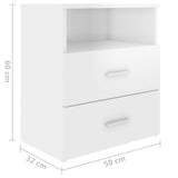 NNEVL Bed Cabinet High Gloss White 50x32x60cm