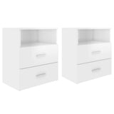 NNEVL Bed Cabinets 2 pcs High Gloss White 50x32x60 cm