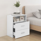 NNEVL Bed Cabinets 2 pcs High Gloss White 50x32x60 cm