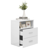 NNEVL Bed Cabinets 2 pcs High Gloss White 50x32x60 cm