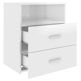 NNEVL Bed Cabinets 2 pcs High Gloss White 50x32x60 cm