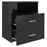 NNEVL Bed Cabinet High Gloss Black 50x32x60cm