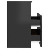 NNEVL Bed Cabinet High Gloss Black 50x32x60cm