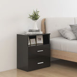 NNEVL Bed Cabinet High Gloss Black 50x32x60cm