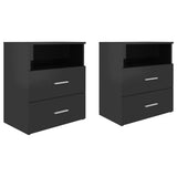 NNEVL Bed Cabinets 2 pcs High Gloss Black 50x32x60 cm