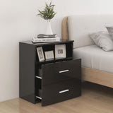 NNEVL Bed Cabinets 2 pcs High Gloss Black 50x32x60 cm