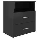 NNEVL Bed Cabinets 2 pcs High Gloss Black 50x32x60 cm