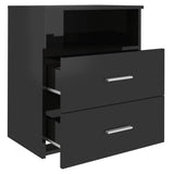 NNEVL Bed Cabinets 2 pcs High Gloss Black 50x32x60 cm