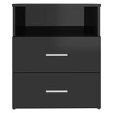 NNEVL Bed Cabinets 2 pcs High Gloss Black 50x32x60 cm