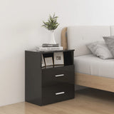 NNEVL Bed Cabinets 2 pcs High Gloss Black 50x32x60 cm