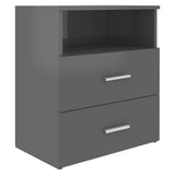 NNEVL Bed Cabinet High Gloss Grey 50x32x60 cm