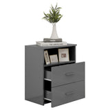 NNEVL Bed Cabinet High Gloss Grey 50x32x60 cm