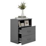 NNEVL Bed Cabinets 2 pcs High Gloss Grey 50x32x60 cm