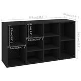 NNEVL Shoe Bench Black 103x30x54.5 cm Chipboard