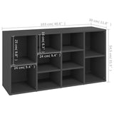 NNEVL Shoe Bench Grey 103x30x54.5 cm Chipboard