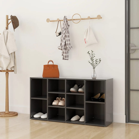 NNEVL Shoe Bench Grey 103x30x54.5 cm Chipboard