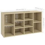 NNEVL Shoe Bench Sonoma Oak 103x30x54.5 cm Chipboard