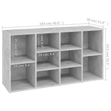NNEVL Shoe Bench Concrete Grey 103x30x54.5 cm Chipboard