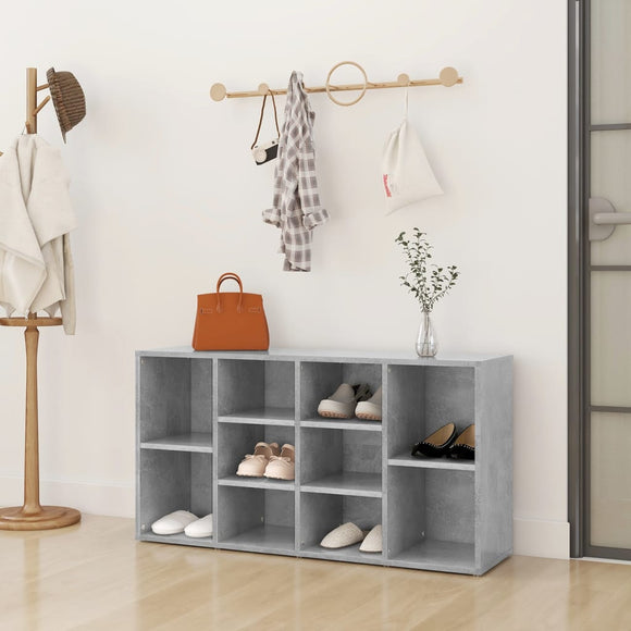 NNEVL Shoe Bench Concrete Grey 103x30x54.5 cm Chipboard