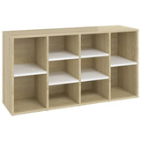 NNEVL Shoe Bench White and Sonoma Oak 103x30x54.5 cm Chipboard