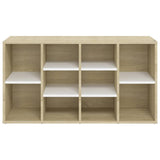 NNEVL Shoe Bench White and Sonoma Oak 103x30x54.5 cm Chipboard