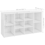 NNEVL Shoe Bench High Gloss White 103x30x54.5 cm Chipboard