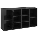 NNEVL Shoe Bench High Gloss Black 103x30x54.5 cm Chipboard