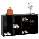 NNEVL Shoe Bench High Gloss Black 103x30x54.5 cm Chipboard