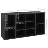 NNEVL Shoe Bench High Gloss Black 103x30x54.5 cm Chipboard