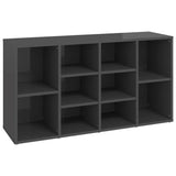 NNEVL Shoe Bench High Gloss Grey 103x30x54.5 cm Chipboard