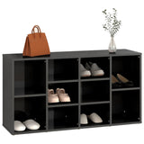 NNEVL Shoe Bench High Gloss Grey 103x30x54.5 cm Chipboard