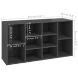 NNEVL Shoe Bench High Gloss Grey 103x30x54.5 cm Chipboard