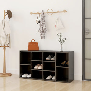 NNEVL Shoe Bench High Gloss Grey 103x30x54.5 cm Chipboard