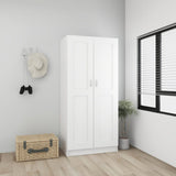 NNEVL Wardrobe White 82.5x51.5x180 cm Chipboard