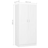 NNEVL Wardrobe White 82.5x51.5x180 cm Chipboard