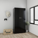 NNEVL Wardrobe Black 82.5x51.5x180 cm Chipboard