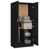 NNEVL Wardrobe Black 82.5x51.5x180 cm Chipboard