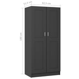 NNEVL Wardrobe Grey 82.5x51.5x180 cm Chipboard