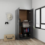 NNEVL Wardrobe Grey 82.5x51.5x180 cm Chipboard