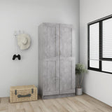 NNEVL Wardrobe Concrete Grey 82.5x51.5x180 cm Chipboard