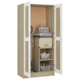 NNEVL Wardrobe White and Sonoma Oak 82.5x51.5x180 cm Chipboard