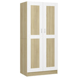 NNEVL Wardrobe White and Sonoma Oak 82.5x51.5x180 cm Chipboard