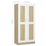 NNEVL Wardrobe White and Sonoma Oak 82.5x51.5x180 cm Chipboard